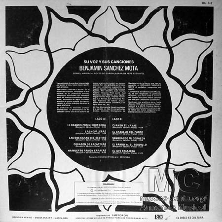 Benjamín Sánchez Mota - Su voz y sus canciones
