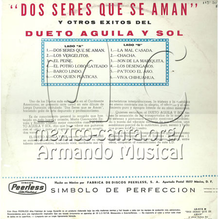 Dueto Águila y Sol - Trasera