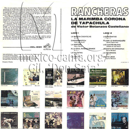 Marimba Corona de Tapachula - Trasera