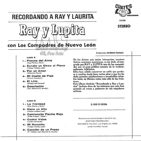 Portada - Recordando a Ray y Laurita