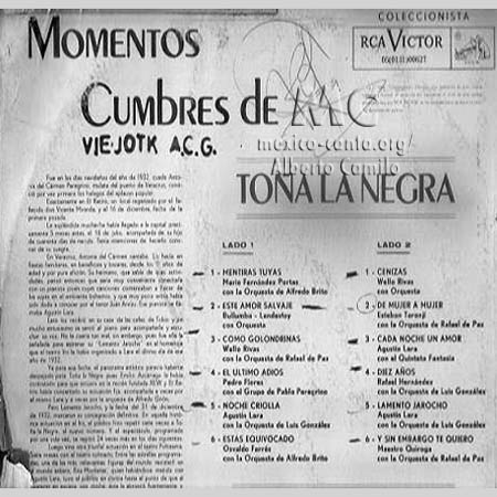 tras - Toña, La Negra