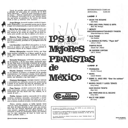 Tras - Los diez mejores Pianistas mexicanos